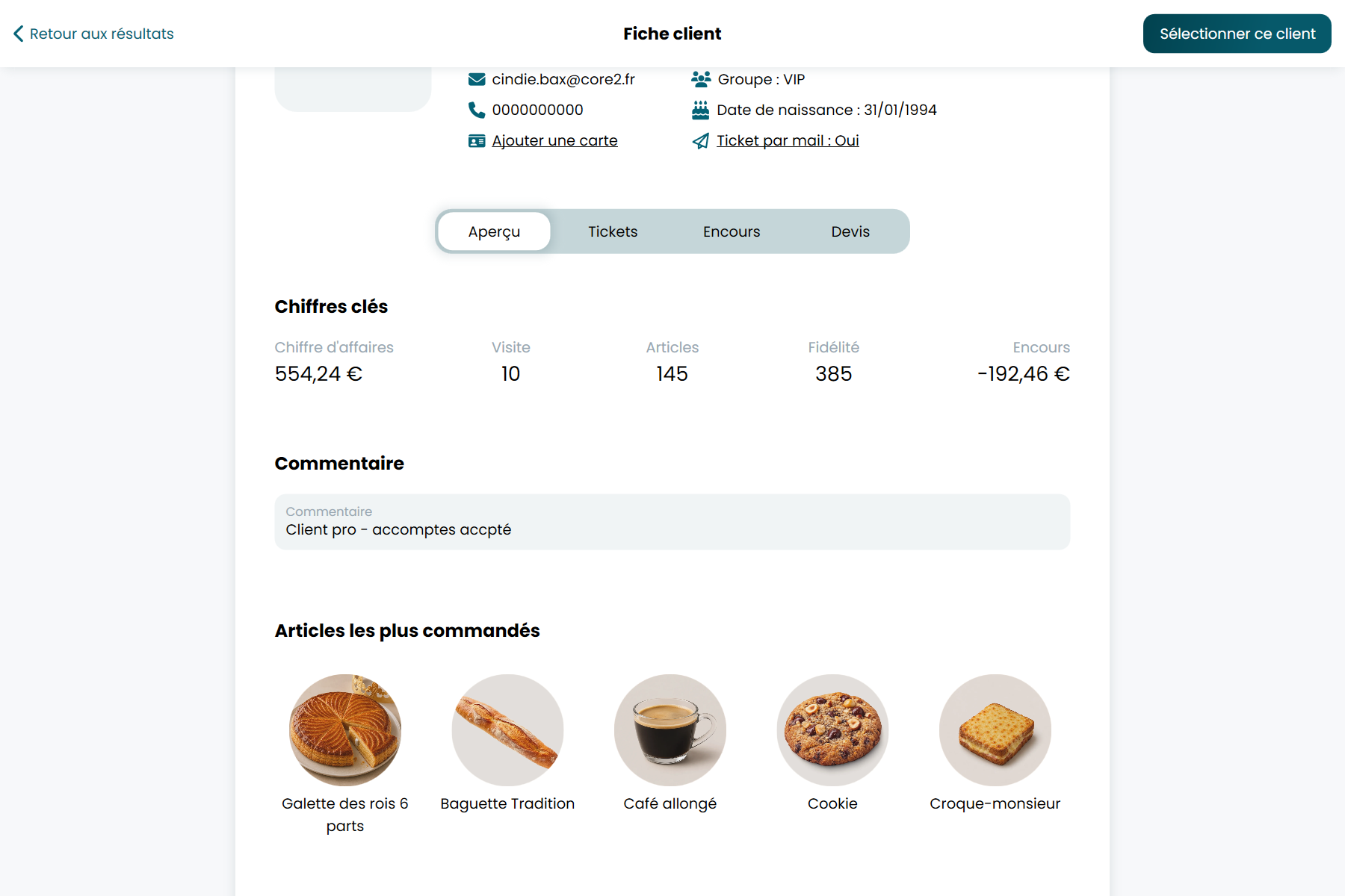 RetailPOS — fiche client et fidélité