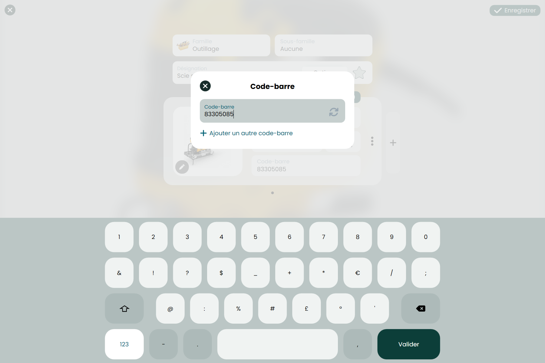 RetailPOS — gestion des codes-barres et références produits