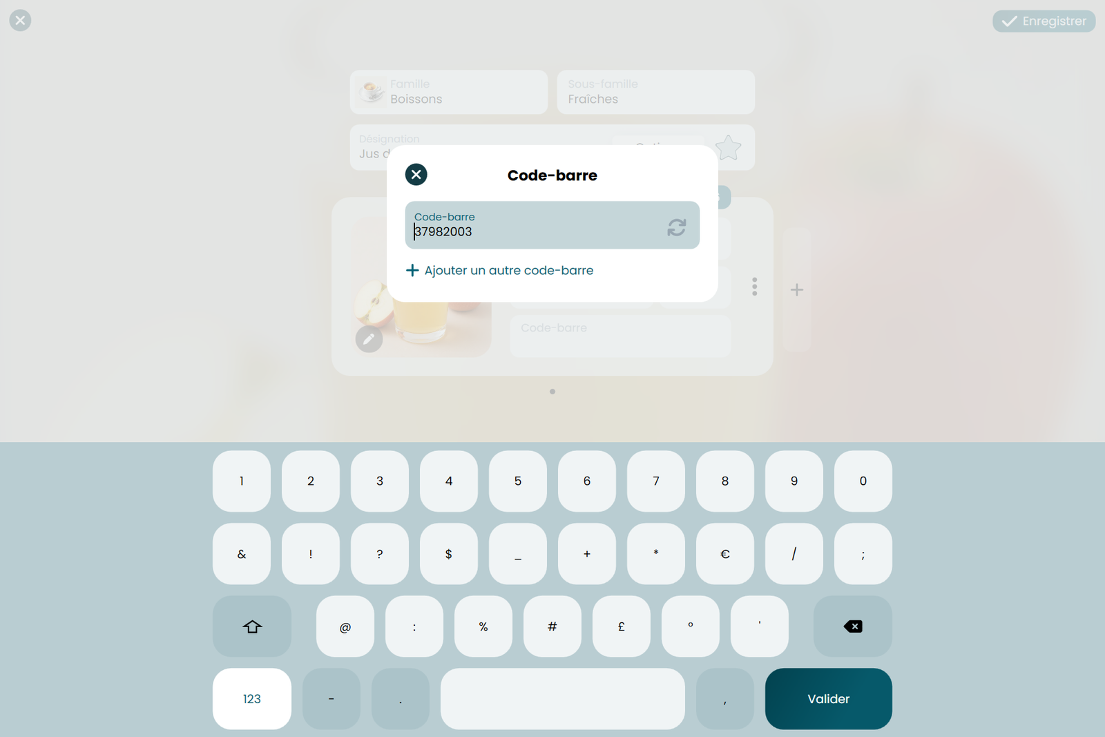 RetailPOS — gestion des codes-barres